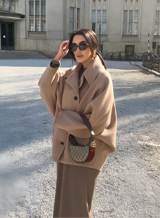 R&B | Elegantes Damen-Cape mit Knöpfen und Wollmischung