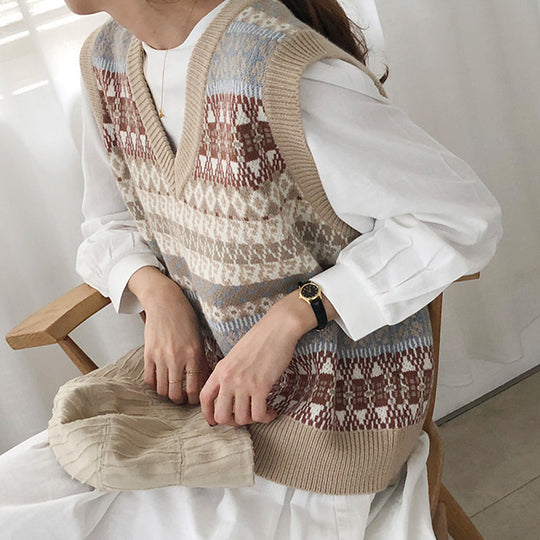 Damen Strickpullover mit modernem Fair Isle-Muster R&B