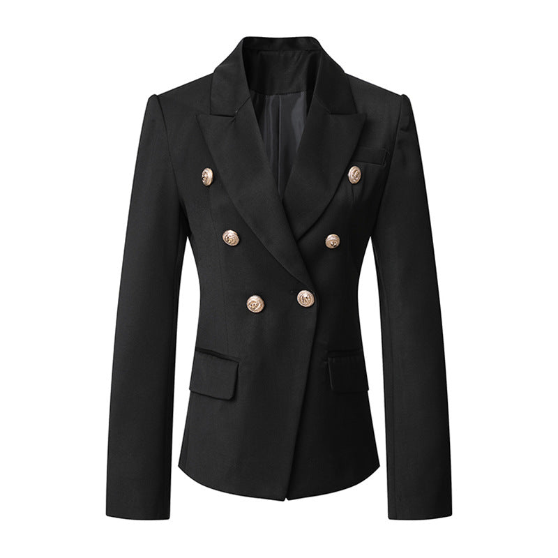 Damen Elegante Doppelreihige Blazerjacke mit goldenen Knöpfen R&B