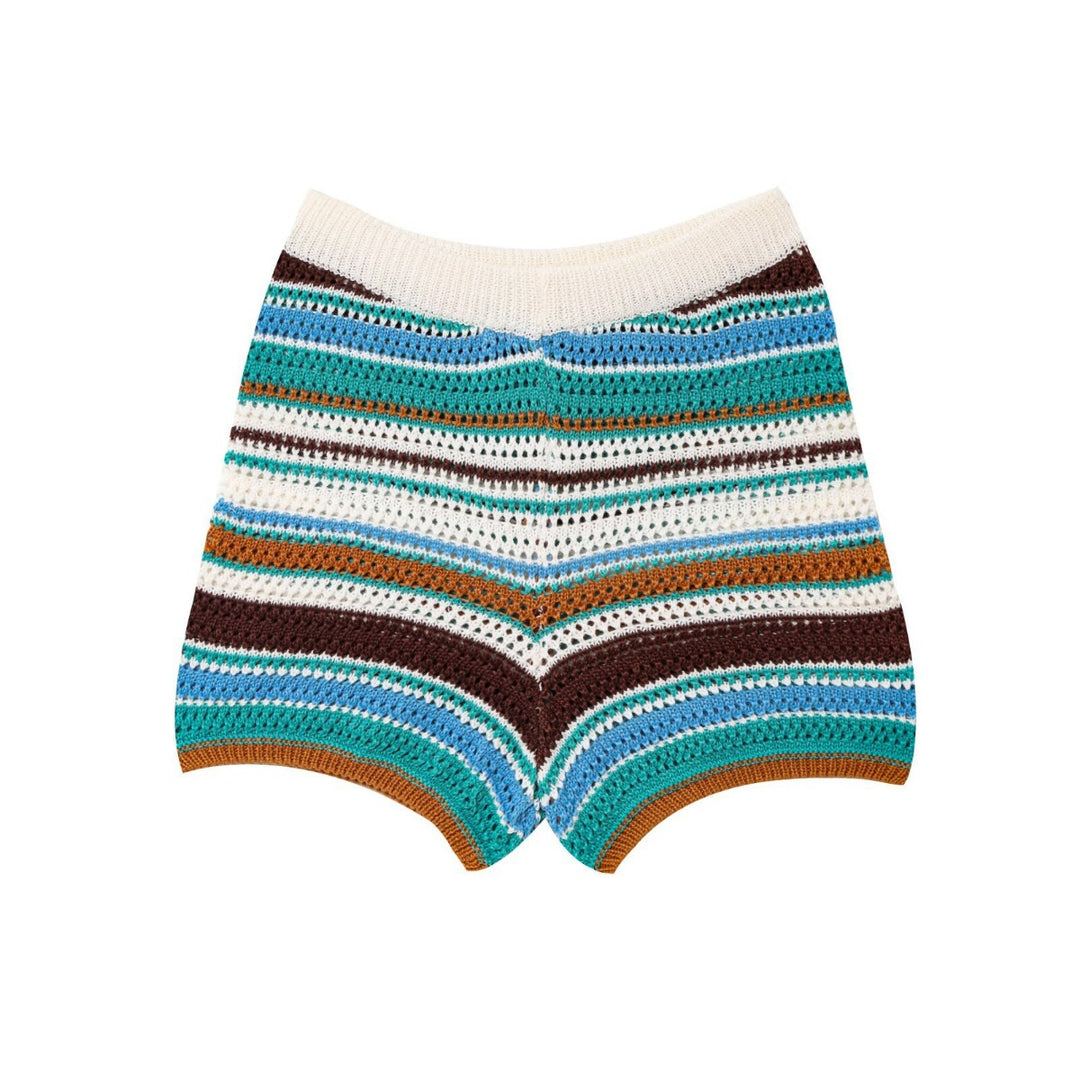 R&B | Gehäkeltes Kurzarm-Shorts-Set mit hoher Taille