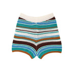 R&B | Gehäkeltes Kurzarm-Shorts-Set mit hoher Taille