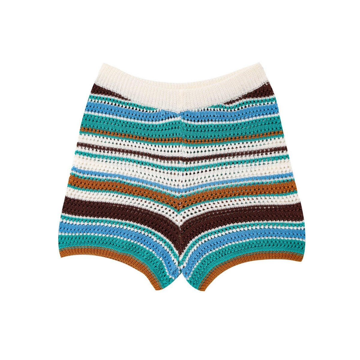 R&B | Gehäkeltes Kurzarm-Shorts-Set mit hoher Taille
