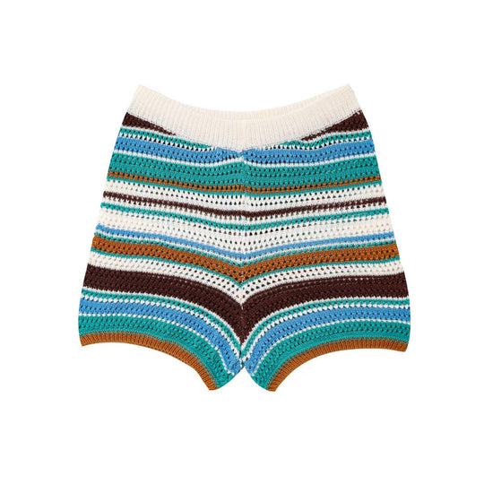 R&B | Gehäkeltes Kurzarm-Shorts-Set mit hoher Taille