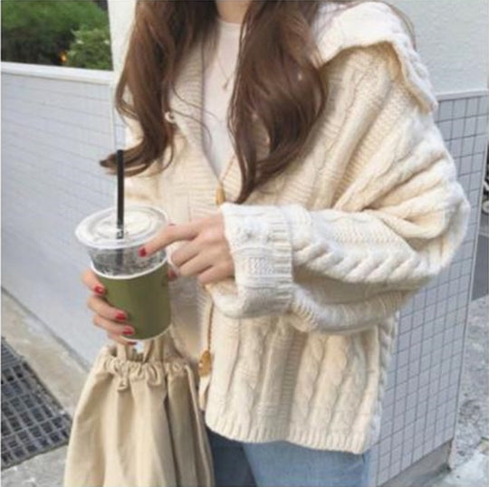 Damen Strickjacke mit voluminösen Ärmeln und detailreicher Zopfmusterung R&B