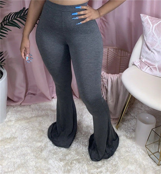 Damen Schlagleggings mit hohem Bund und elastischem Material R&B