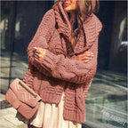 Damen Grobstrickjacke mit lässigen Oversized-Schnitt