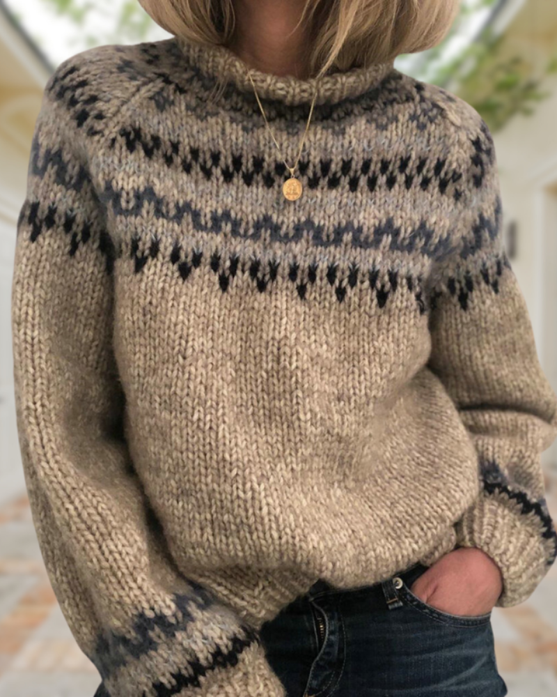 R&B | Klassisch Gemusterter Strickpulli