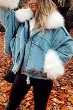 R&B | MODACHIC Jeansjacke mit Pelzbesatz