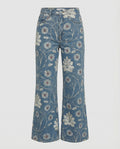 R&B | Damen Denim Gedruckte Flare Hose Fantasy