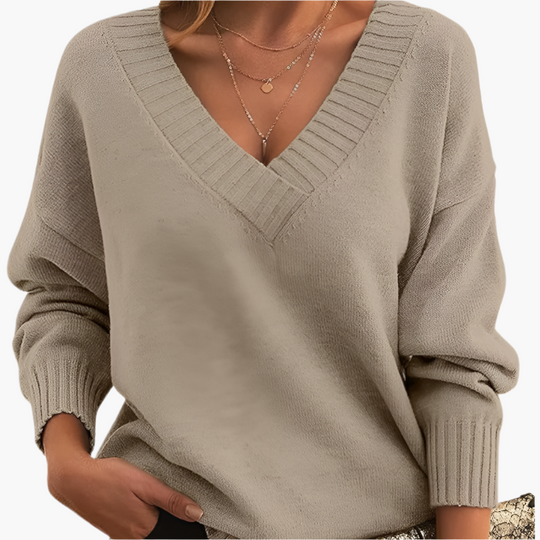 R&B | V-Neck Pullover - Elegante Strickpullover Im Oversize-Stil für Alltag & Büro