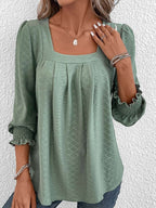 R&B | Baumwollbluse Mit Eckigem Ausschnitt