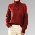 R&B | Strickpullover Hoher Rollkragen Zopfmuster Lange Ärmel Bequeme Passform