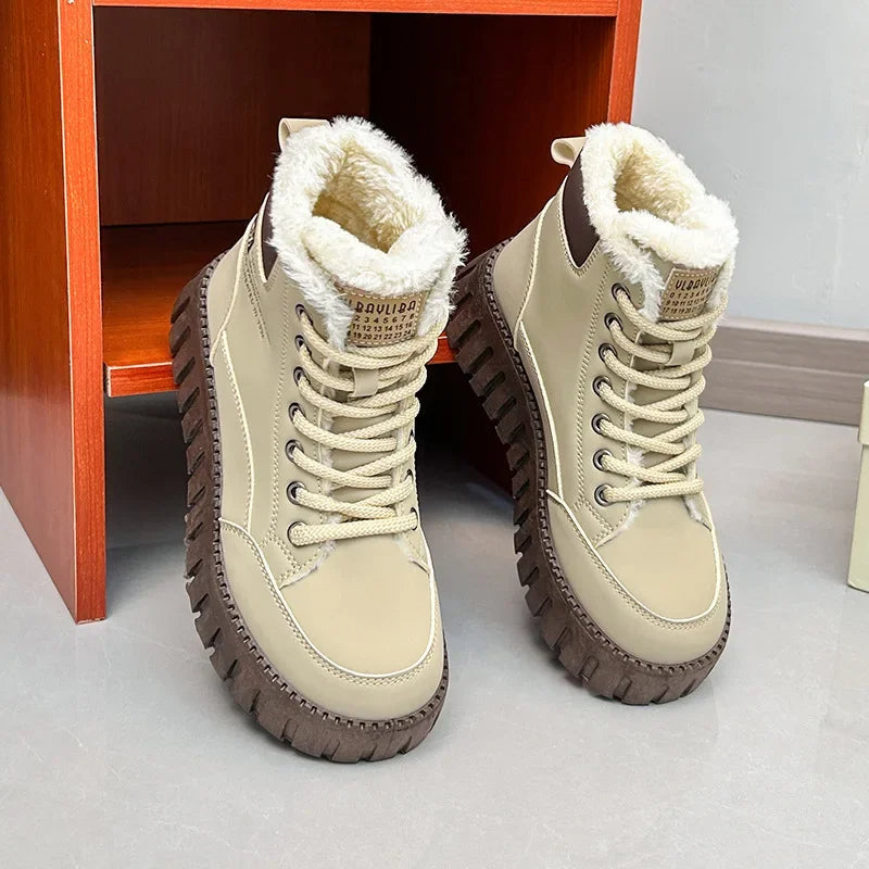 R&B | Damen High Top Dicksohlen Plus Fleece Martin Stiefel
