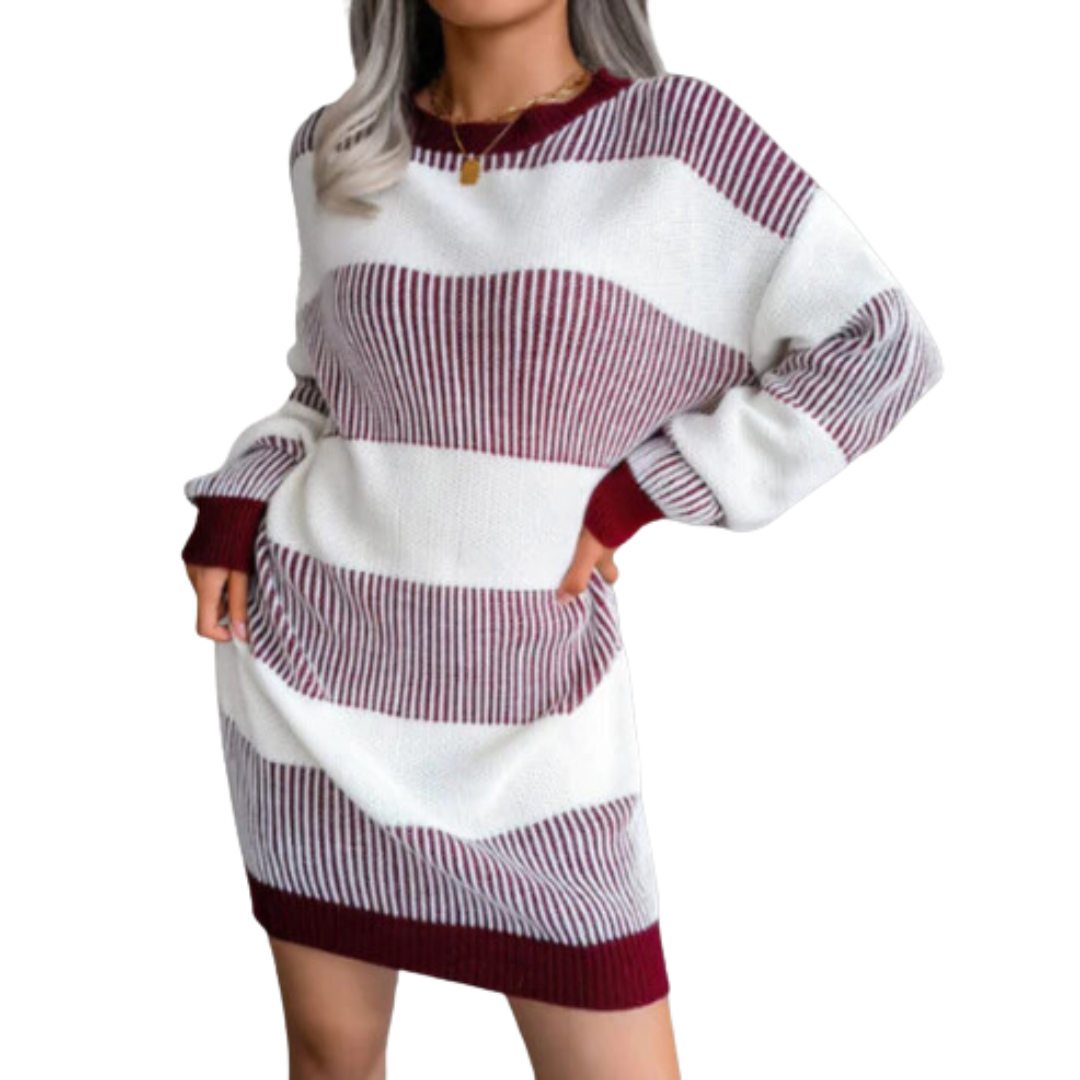 R&B | Perfekt Gestreiftes Strickkleid für Frauen