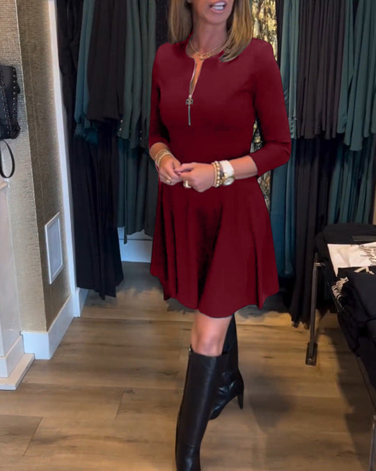 R&B | Kleid mit Einfarbigem Reißverschluss