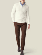 R&B | Zopfstrickpullover mit Reißverschluss - Eleganter Business & Freizeitpullover