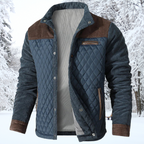 R&B | Gepolsterte Jacke Klassischer Kragen Knopfverschluss Kontrastierende Ärmel & Schultern