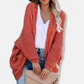 R&B | Woll Übergroßer Cardigan Gerippter Offener Fronttaschen Cardigan