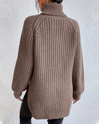 R&B | Pullover - Damen Herbst Strick Rollkragen mit lockerer Passform