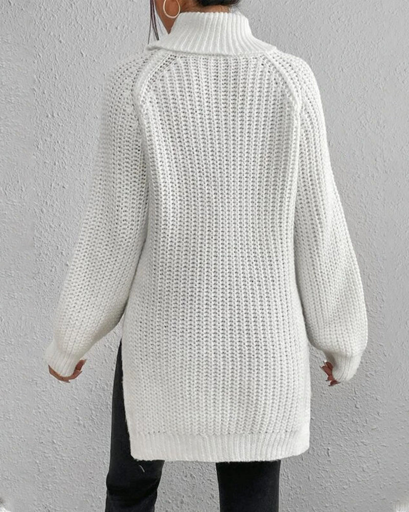 R&B | Pullover - Damen Herbst Strick Rollkragen mit lockerer Passform