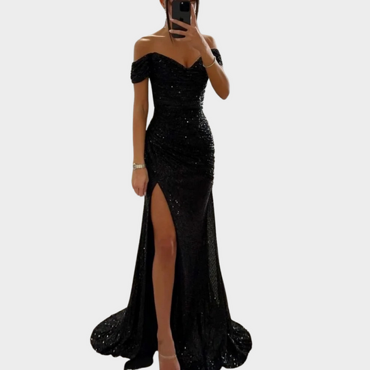 R&B | Damen Lange Elegante Abendkleid mit Schlitz für Frauen