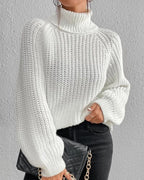 R&B | Pullover - Damen Herbst Strick Rollkragen mit lockerer Passform