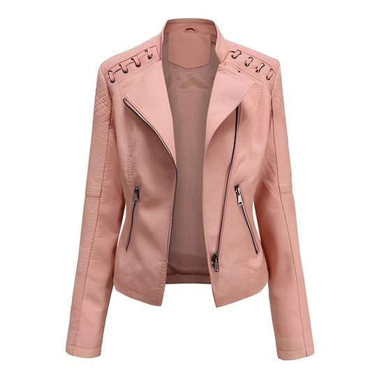 R&B | Stilvolle, slim kurze Lederjacke für Damen