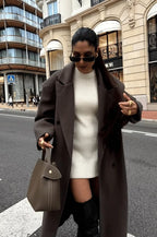 R&B | Übergröße Eleganter Damen Wollmantel mit Knöpfen