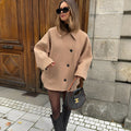 R&B | Oversized Mantel mit doppelreihiger Knopfleiste für Damen