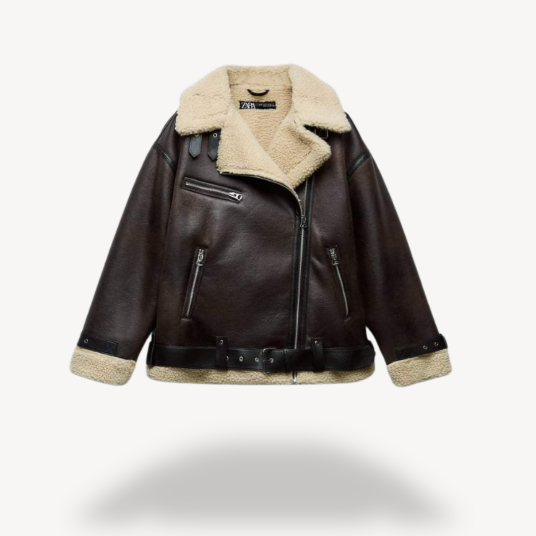 R&B | Shearling Bikerjacke für Frauen