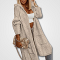 R&B | Langer Cardigan-Weste mit Kapuze