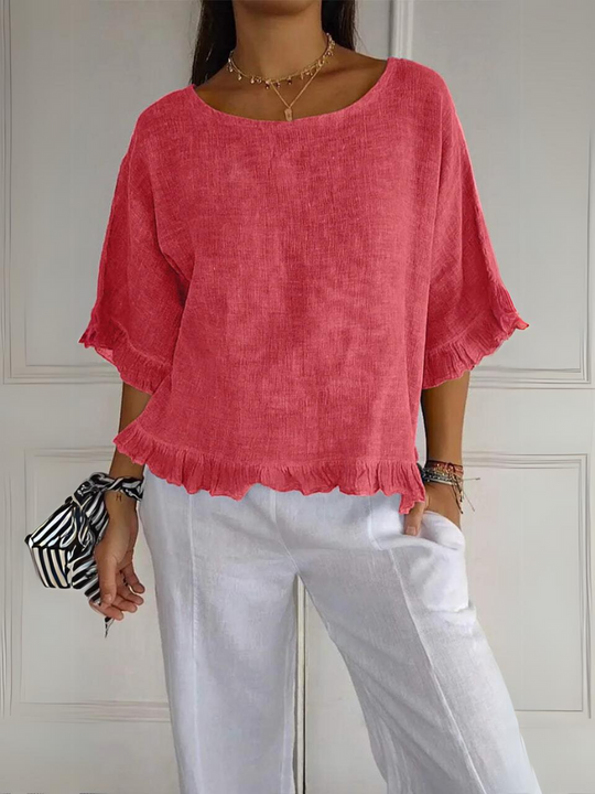 Feminine Rüschenbluse aus hochwertigem Stoff