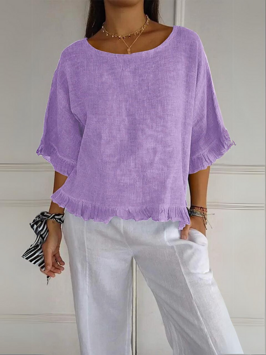 Feminine Rüschenbluse aus hochwertigem Stoff