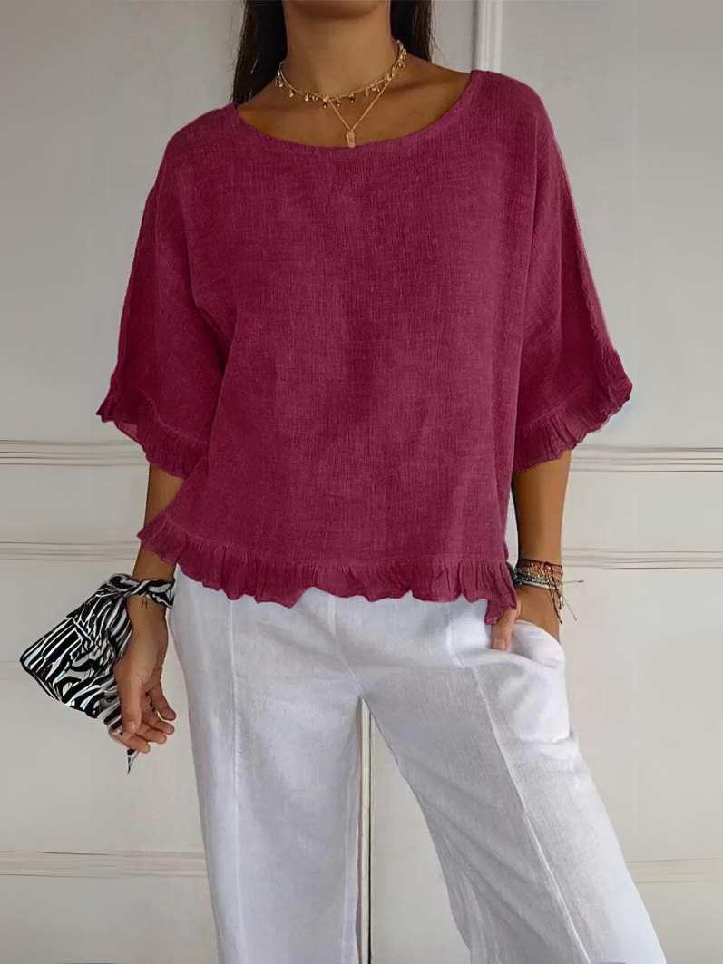 Feminine Rüschenbluse aus hochwertigem Stoff