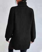 R&B | Pullover - Damen Herbst Strick Rollkragen mit lockerer Passform
