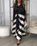 R&B | Kleid mit Streifenmuster und Reversriemen