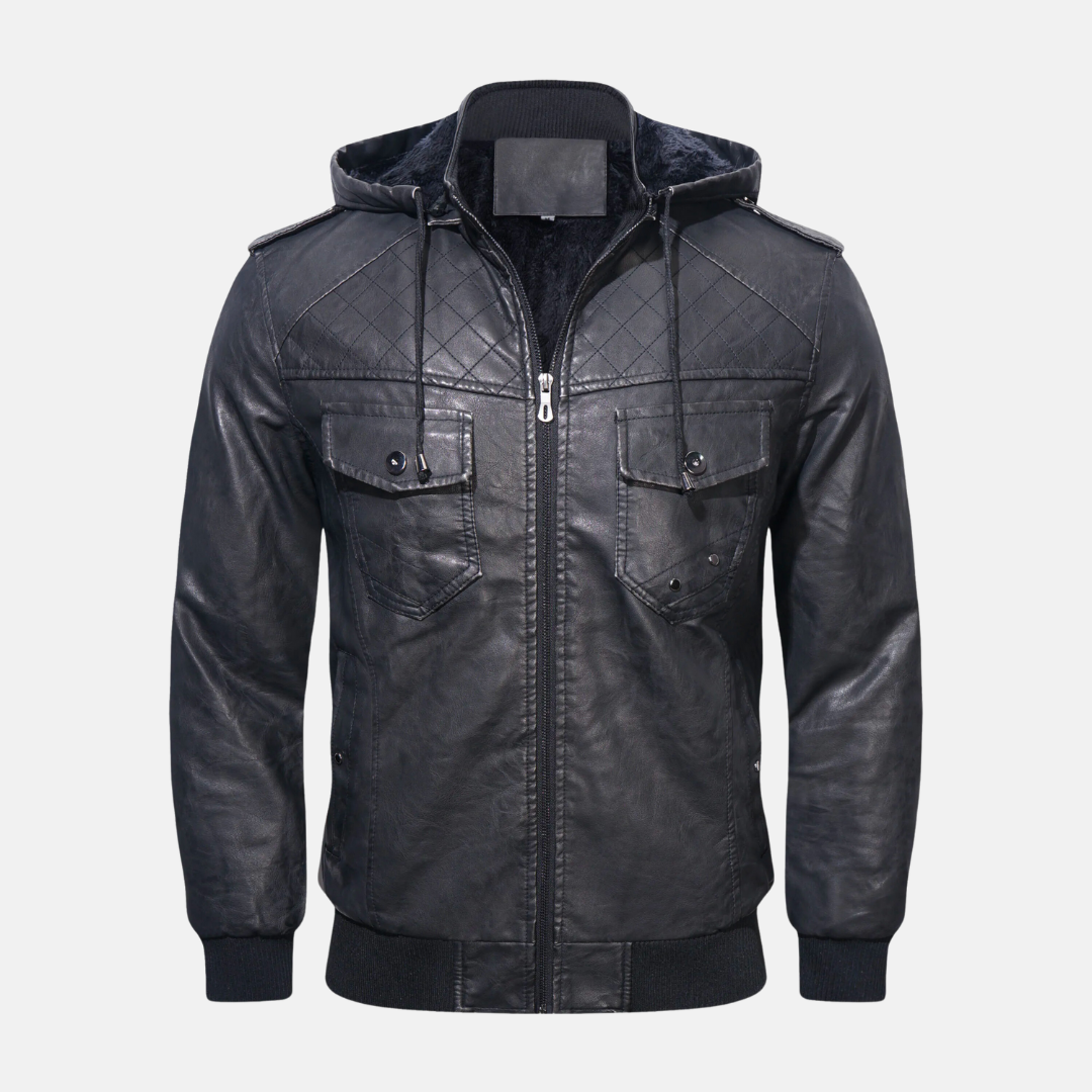R&B | Hooded Lederjacke