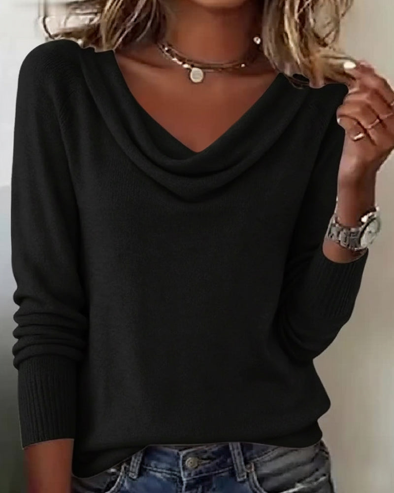 R&B | Langärmeliger Pullover mit Plüschkragen