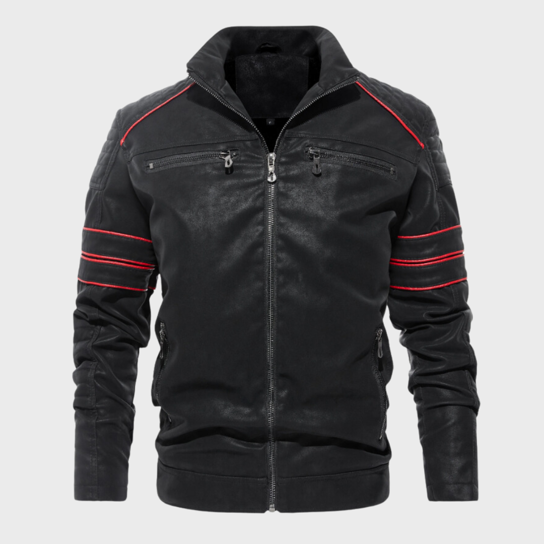 R&B | Herren Dick Gepolstertes Lederjacke