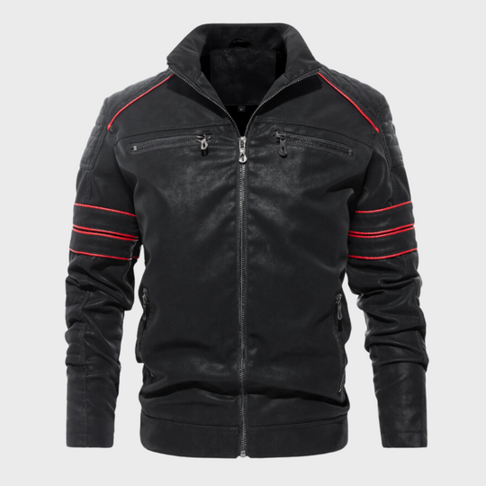 R&B | Herren Dick Gepolstertes Lederjacke