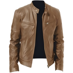 R&B | Lässige, figurbetonte Lederjacke für Männer