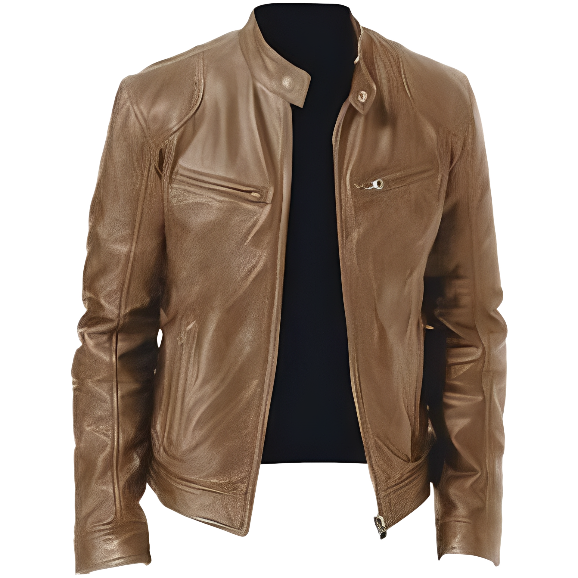 R&B | Lässige, figurbetonte Lederjacke für Männer