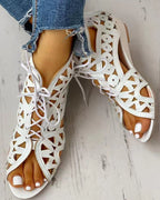 R&B | Flache Sandalen mit Cutouts für Frauen