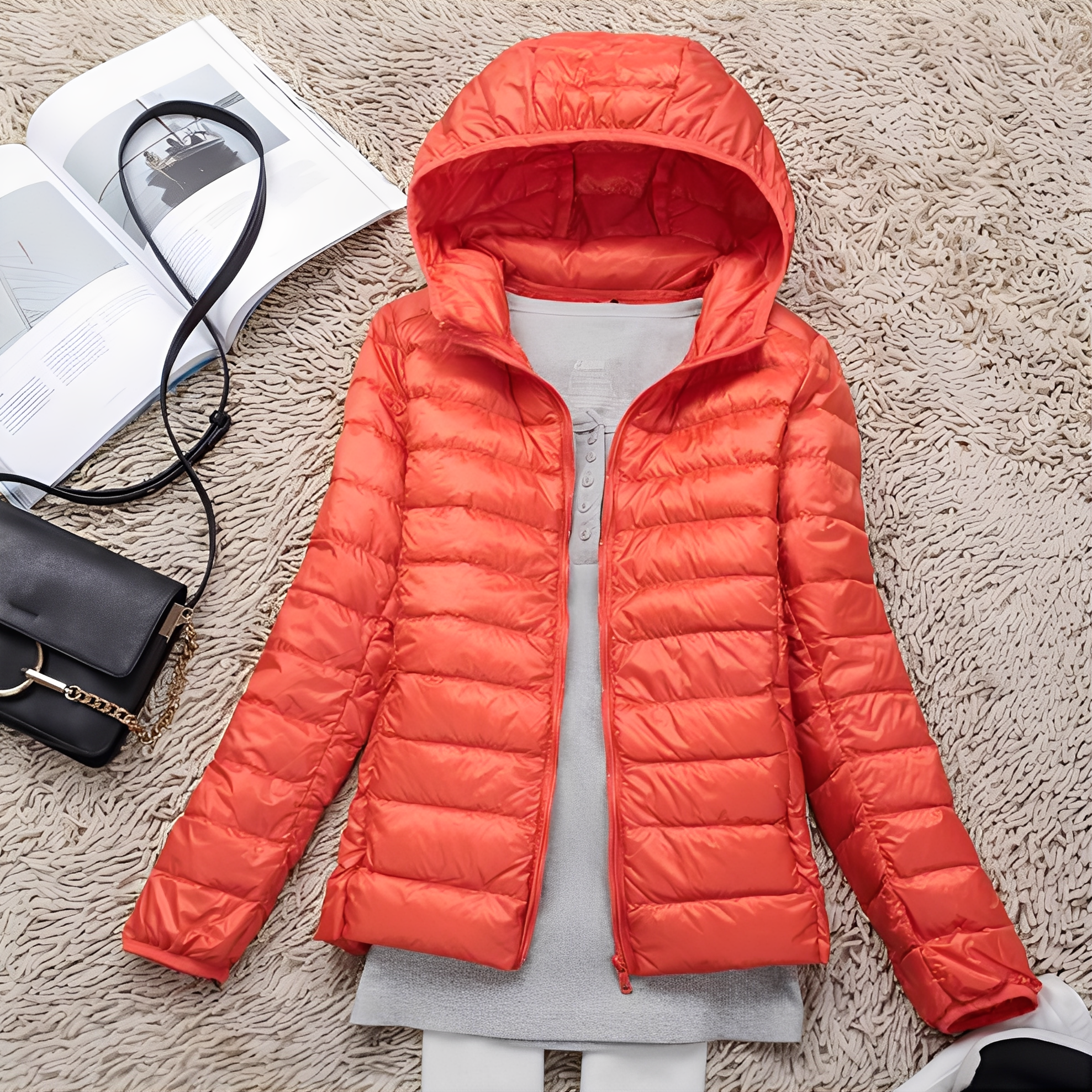 R&B | Bequeme, schmal geschnittene Damen-Daunenjacke