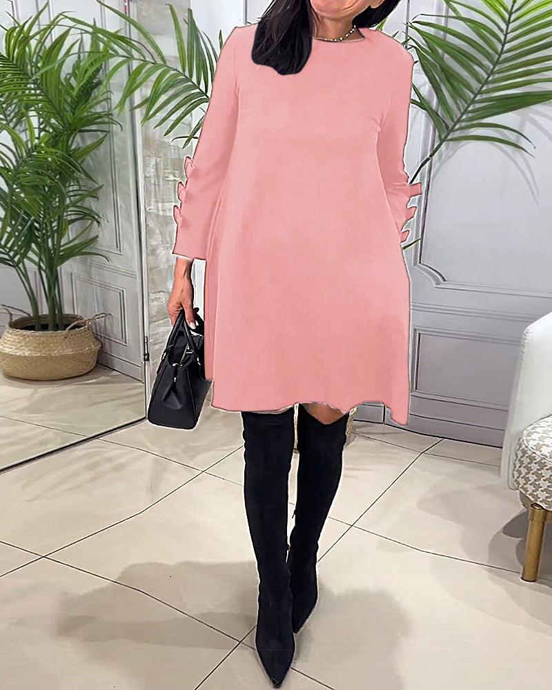 R&B | Knielanges Kleid mit Langen Ärmeln