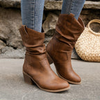 Damen Lederstiefel mit bequemem Absatz – Amara R&B