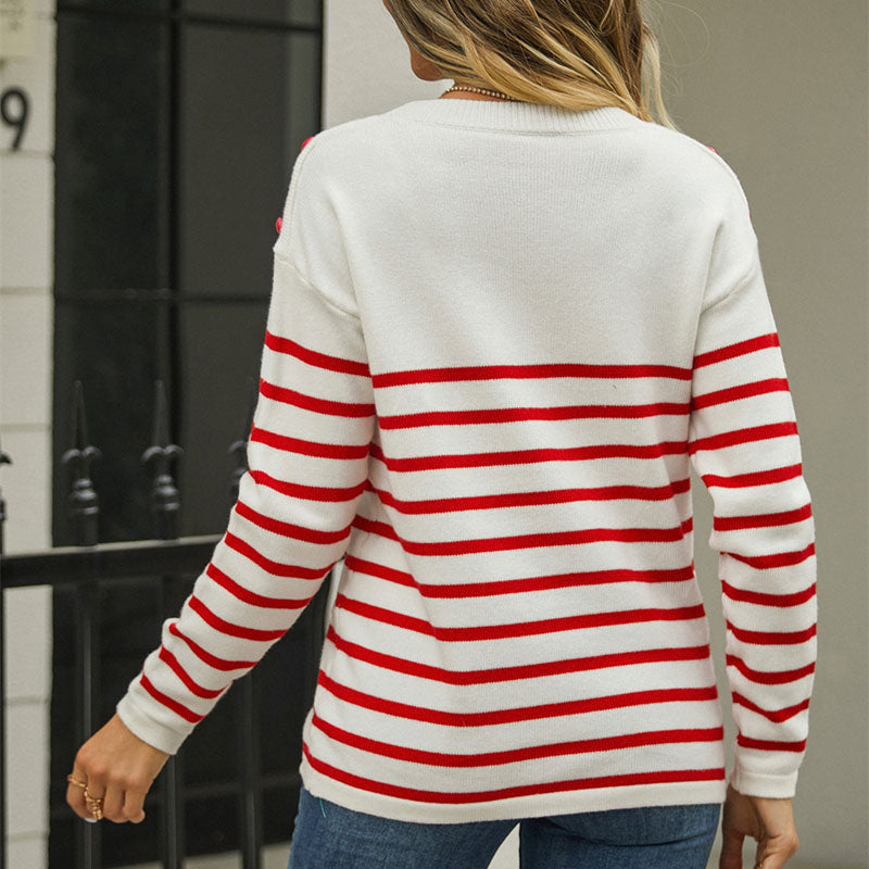 R&B | Gestreifter Strickpullover Für Modischen Alltag