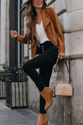 R&B | Up Pocketed Faux Suede Motorradjacke (in 7 Farben)