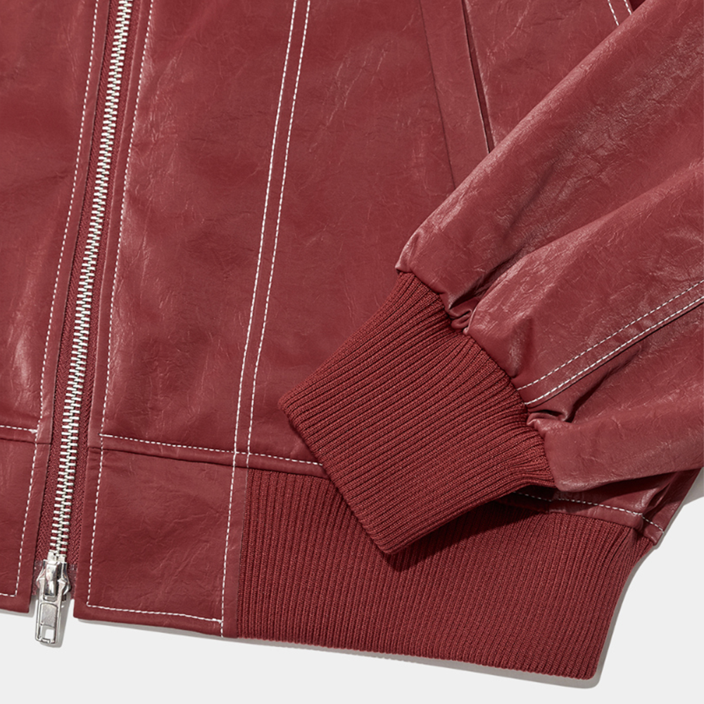 R&B | Übergroße Jacke mit Kontrastnähten Rot