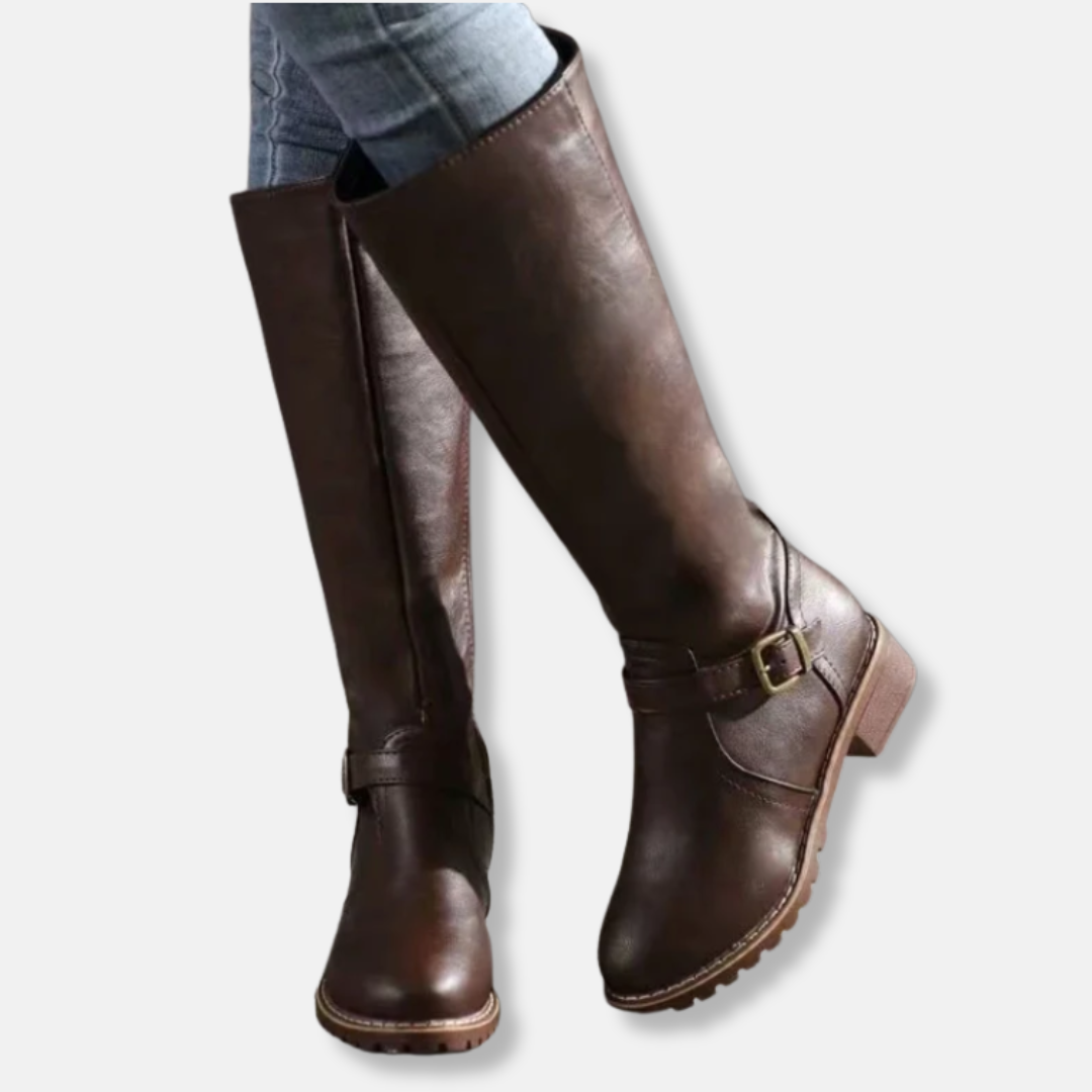 R&B | Stiefel - Lederähnliches Material - Knielanger Schaft - Doppelte Reißverschlussöffnung